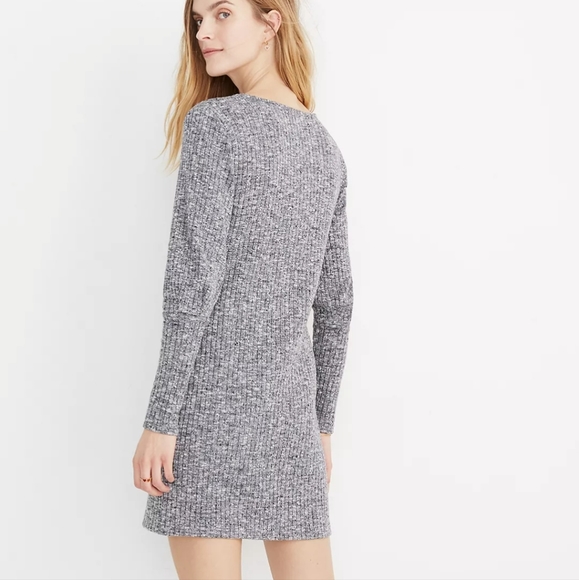 Madewell Ribbed Bubble-Sleeve Dress - Picture 2 of 16